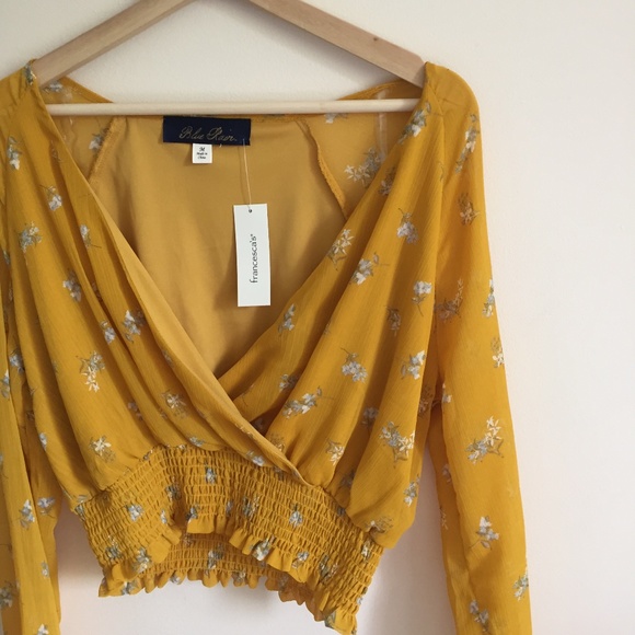 FRANCESCA'S Blue Rain Coachella Boho Crop Top NWT - Picture 1 of 10